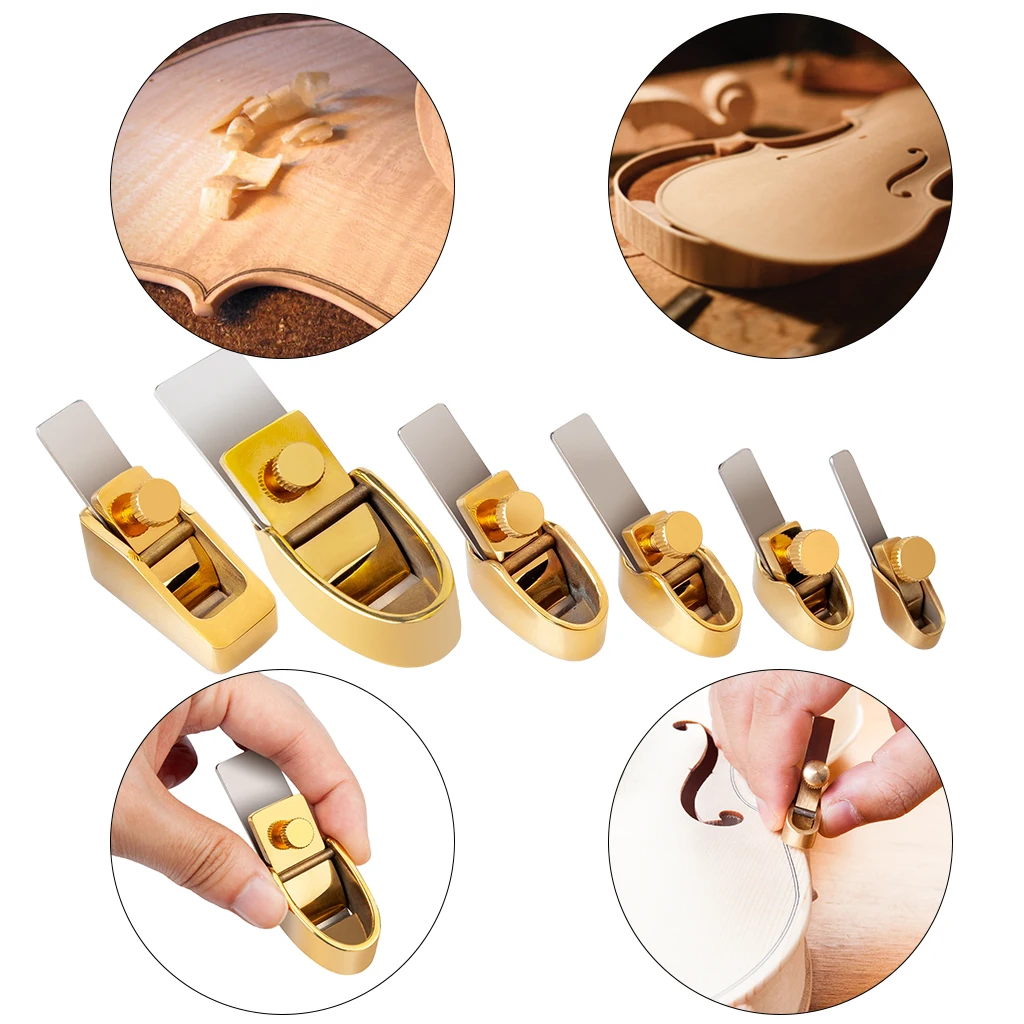 LOOK Pure Brass Planes Violin Viola Making Tools Luthier Tools Woodworking Mini Thumb Plane Cutter Curved Sole Flat Bottom