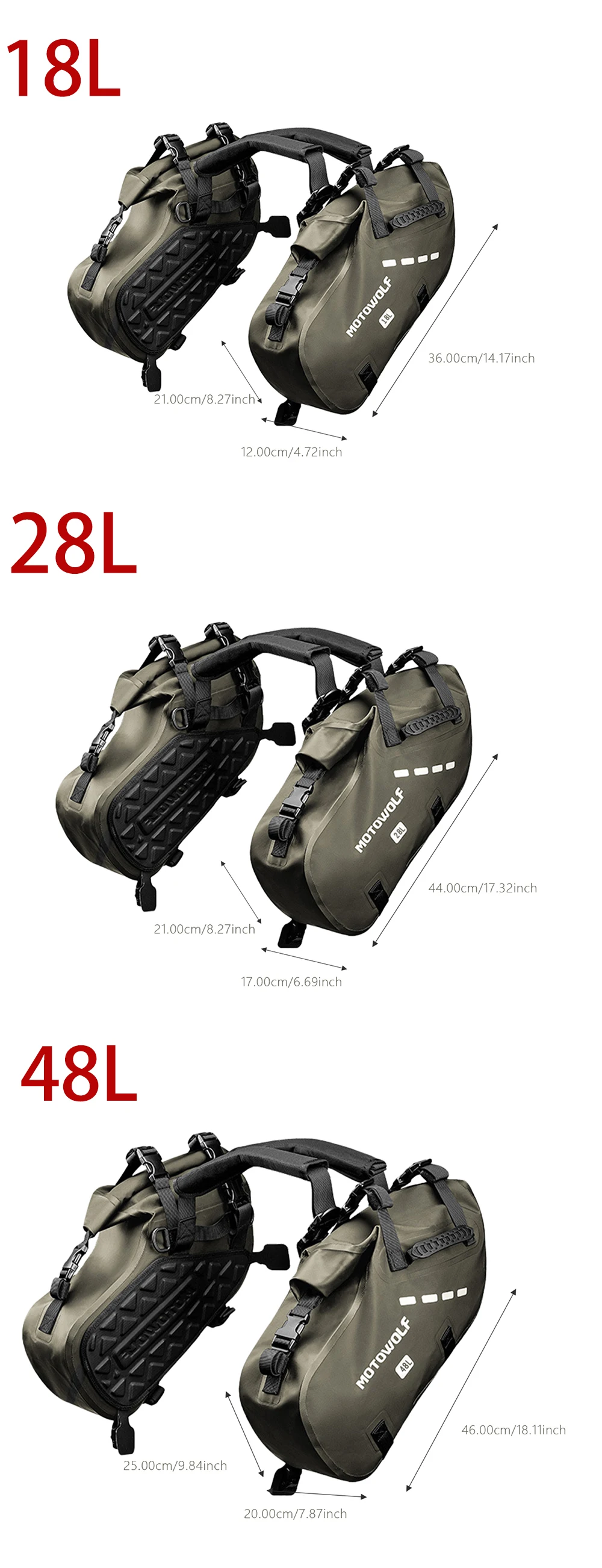 Motorcycle Saddlebag Waterproof For Most Without Side Racks Off-road Sport Bike Fit For BMW Honda Kawasaki Yamaha Benelli