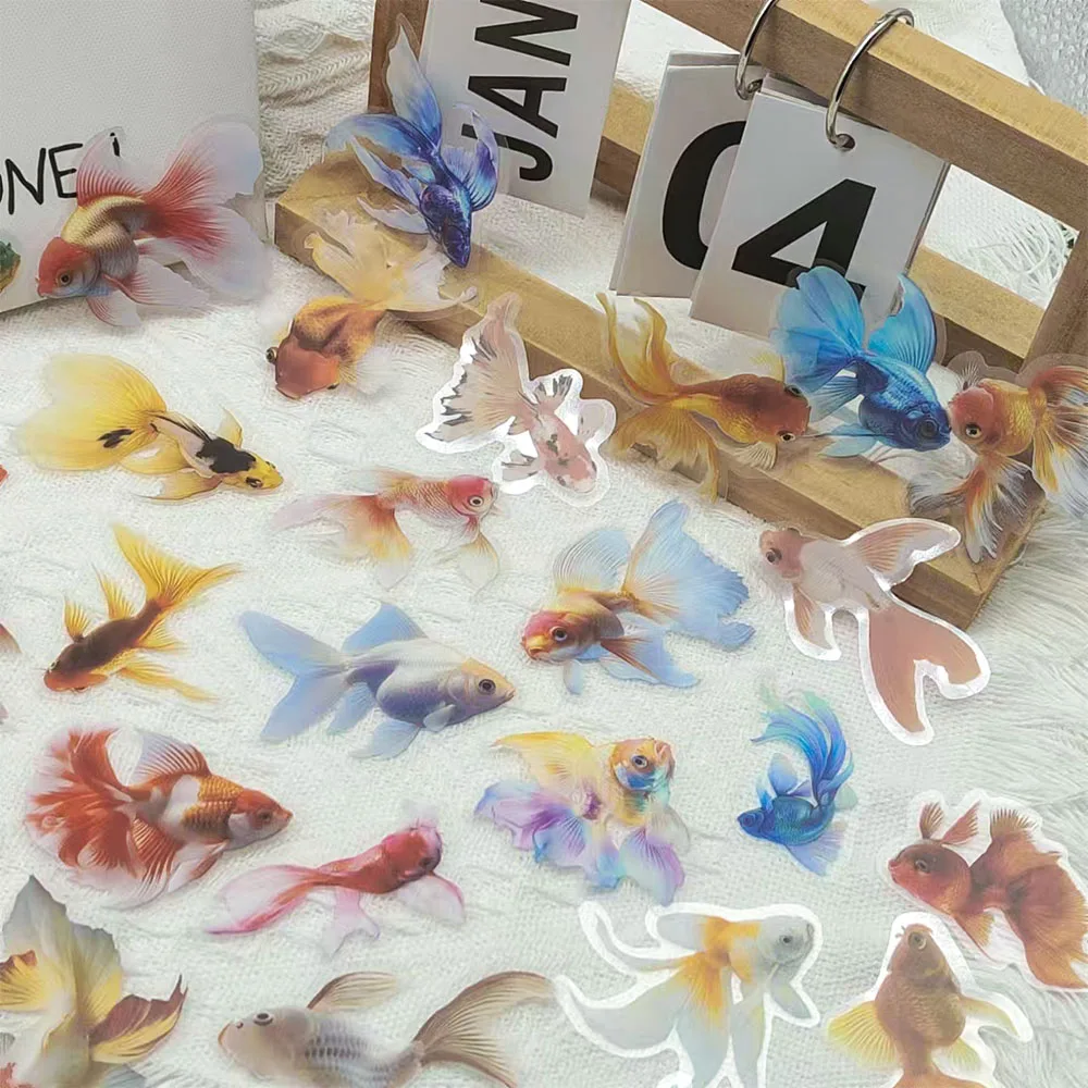 

50PCS Colorful Goldfish Stickers Funny Cartoon Graffiti Decals For Hand Account Laptop Luggage Phone DIY Transparent Stickers