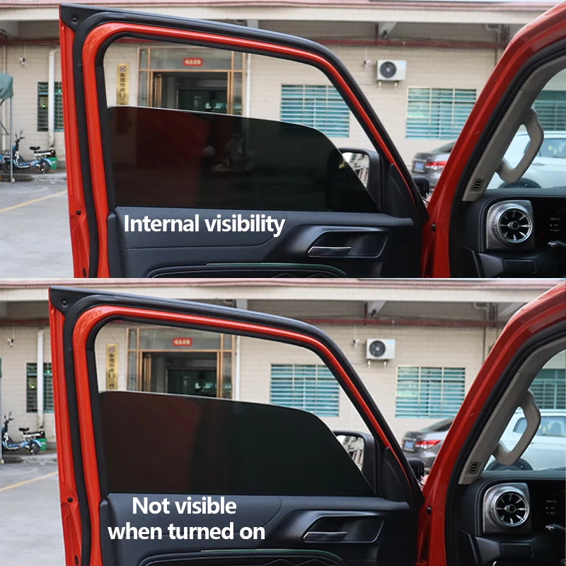 2PCS Black PDLC Electric Smart Tint Film Switchable Dimming Privacy Protective Film for Van SUV Car Side Windows view 3