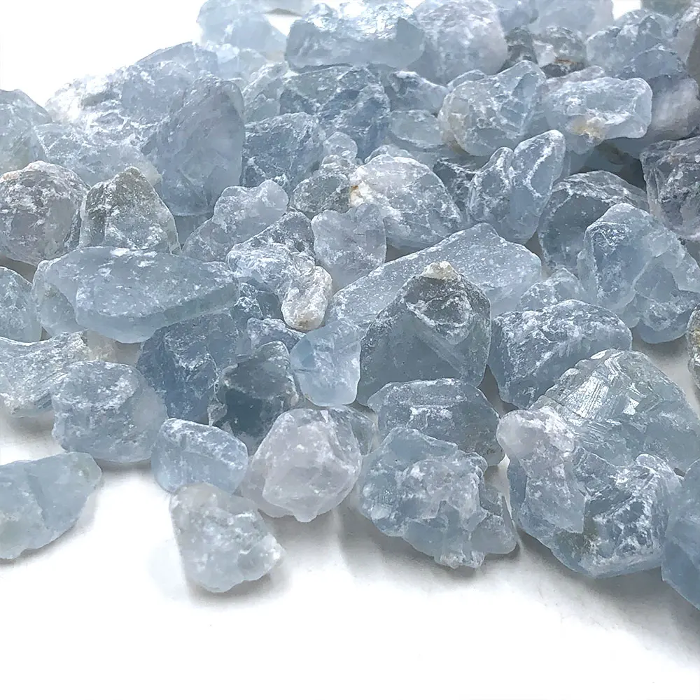 50g/Pack Natural Rough Blue Celestite Celestine Quartz Crystal Raw Stone Chips Reiki Healing Home Aquarium Room Decor Mineral