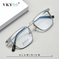 VICKY, nuevas gafas de lectura ultraligeras de titanio puro con diseño geométrico Simple para hombre, gafas de lectura antiluz azul que se pueden personalizar con prescripción