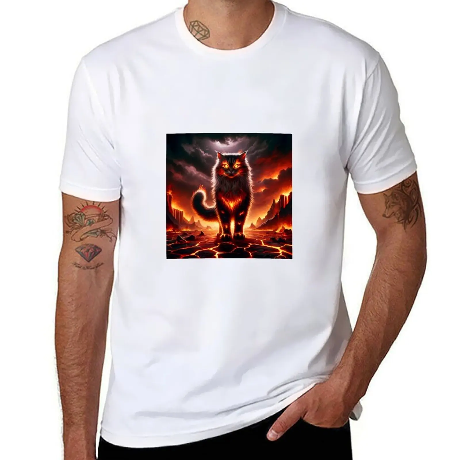 Hell cat 5 T-Shirt t shirts for man cotton funny t shirts for man pack white T-Shirt