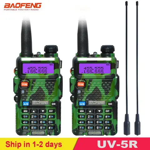 2PCS/Lot Baofeng 8W UV-5R FM Walki Talki UV5R Portable Amateur Ham CB Radio Station Dual Band Transceiver 10KM Communicator