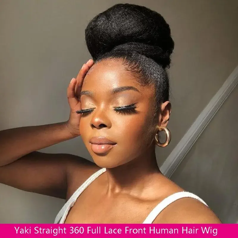 

32 inch Straight 360 Full Hd Lace Front Wig 100% Human Hair kinky Straight HD Transparent Lace Front Human Hair Wig For Women