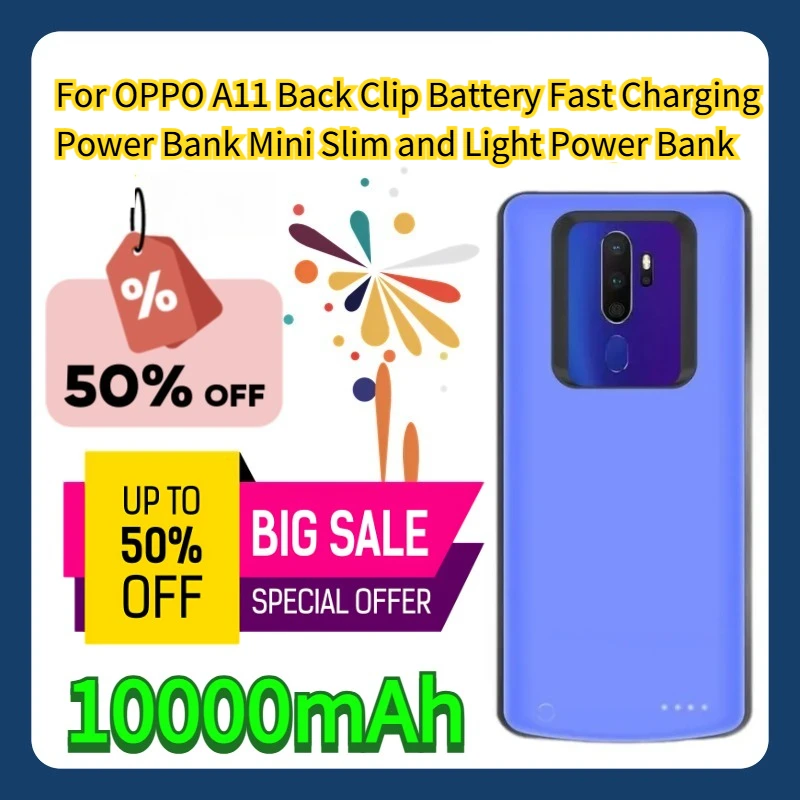 

For OPPO A11 Back Clip Battery Fast Charging Power Bank Mini Slim and Light Power Bank 10000mAh