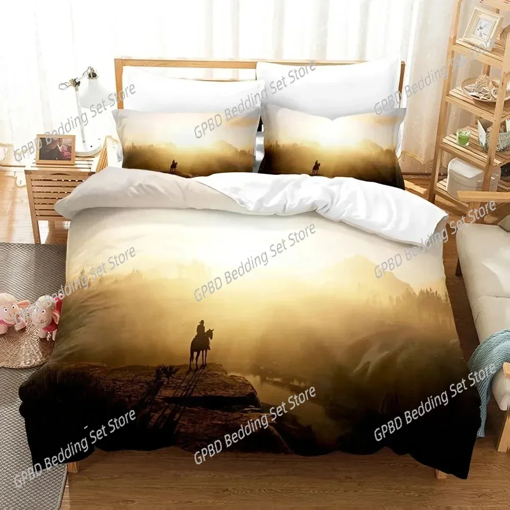

3D Print Game Red Dead Redemption Comfortable Duvet Quilt Cover Pillowcase Bedding Set Children Bedroom Decoration Home Textile