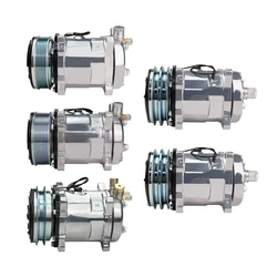 12V 24V Sanden 508 SD508 5H14 Compressor Serpentine 1/2/6/8 Groove V Belt Pulley Tractor Excavator Heavy Duty Truck AC Universal