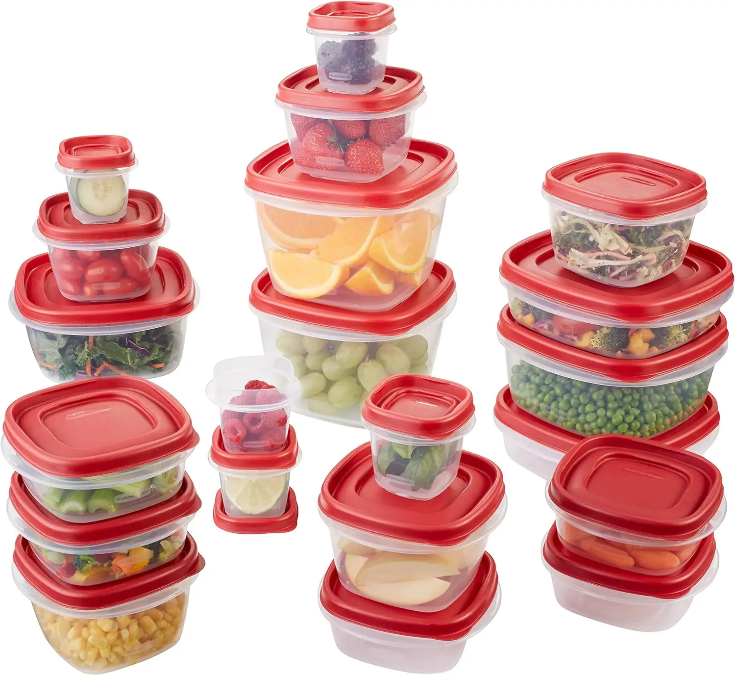 

Easy Find Lids Food Containers, Racer Red, 42 Piece Set