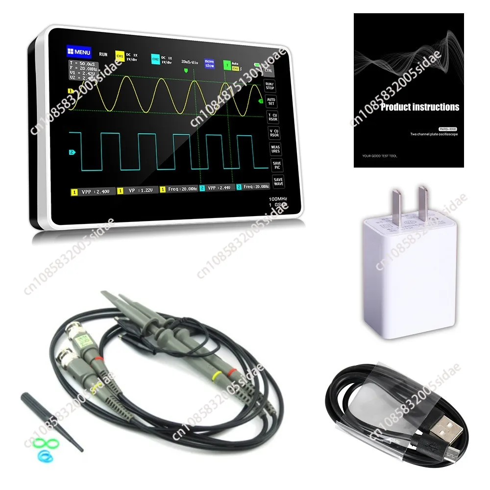 1013D Osciloscopio Digital Tablet Oscilloscope Dual Channel 100MHz Bandwidth 1GS Sampling Rate Mini Digital Oscilloscopes