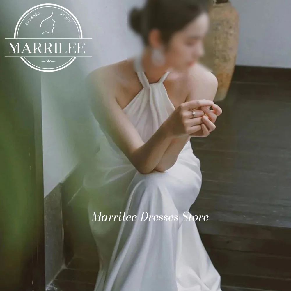 MABCH LEE-Robe de Mariée Élégante à Dos auxpour Femme, Tenue à Col Licou, Patients, 2024