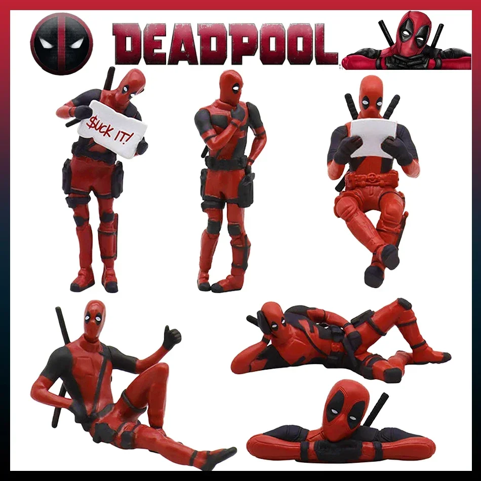 Anime Deadpool 2 Action Figure Sitting lying Posture Model Anime X-Men Mini Doll  Collection Figurine Gifts Desk Decoration