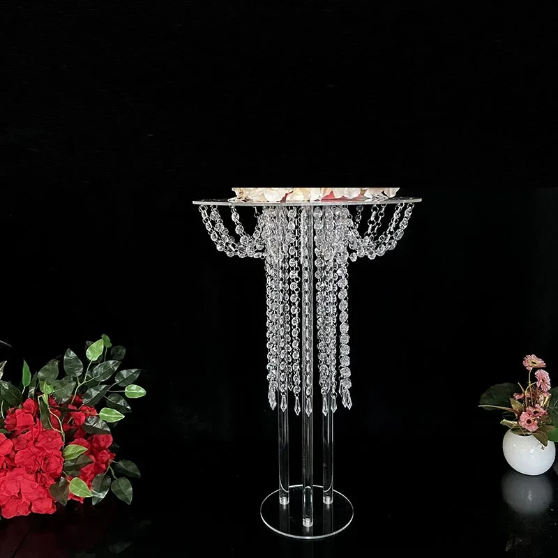 Imagem -06 - Alto Acrílico Wedding Table Centerpiece Flower Stand Romântico Road Lead Decoração Bandeja Transparente do Bolo 60cm Pcs por Lote