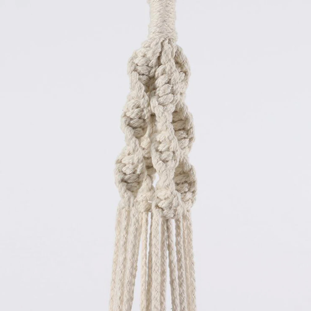 

Cotton Hanging Flowerpot Net Bag Rope Plant String Bag for Decor Wall Mount Space Saving Hand Knit Design