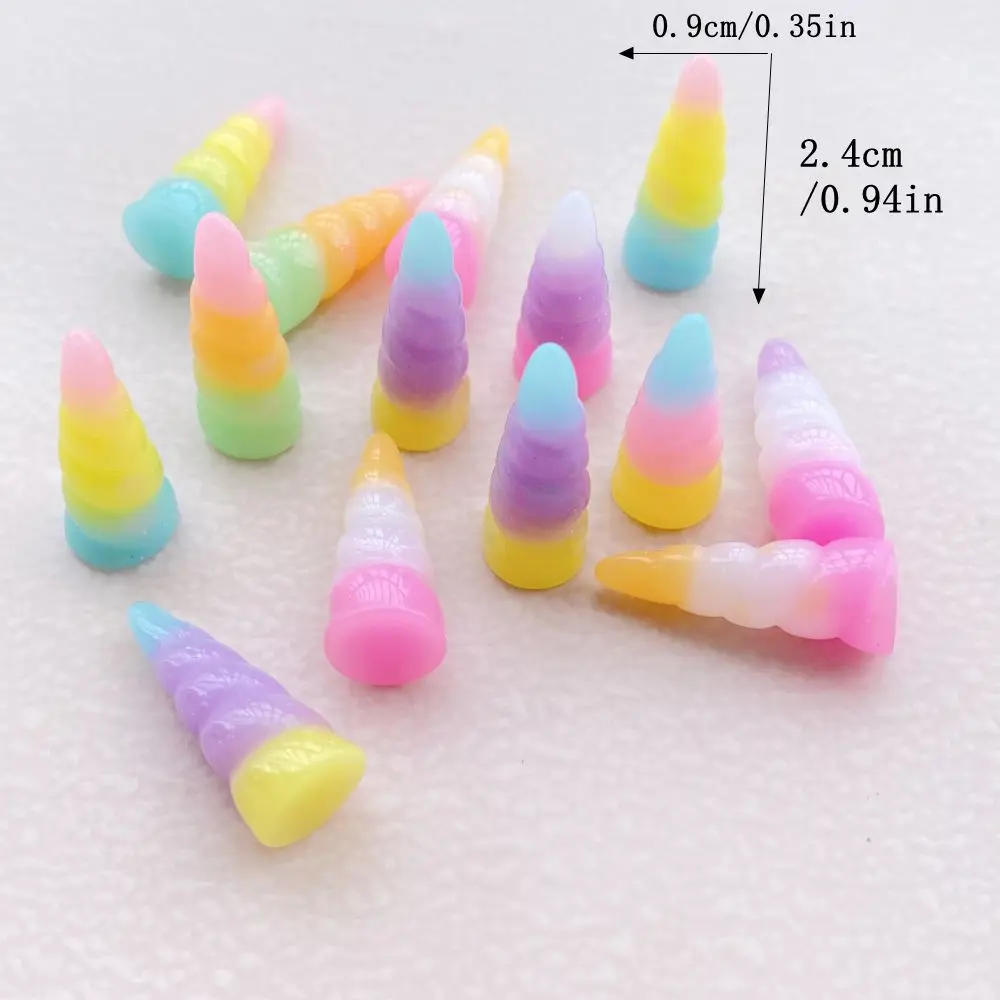 10Pcs New Cute Resin Cartoon Colorful Unicorn Horns Series Flat Back Scrapbooking DIY Jewelry Craft Decoration Accessories