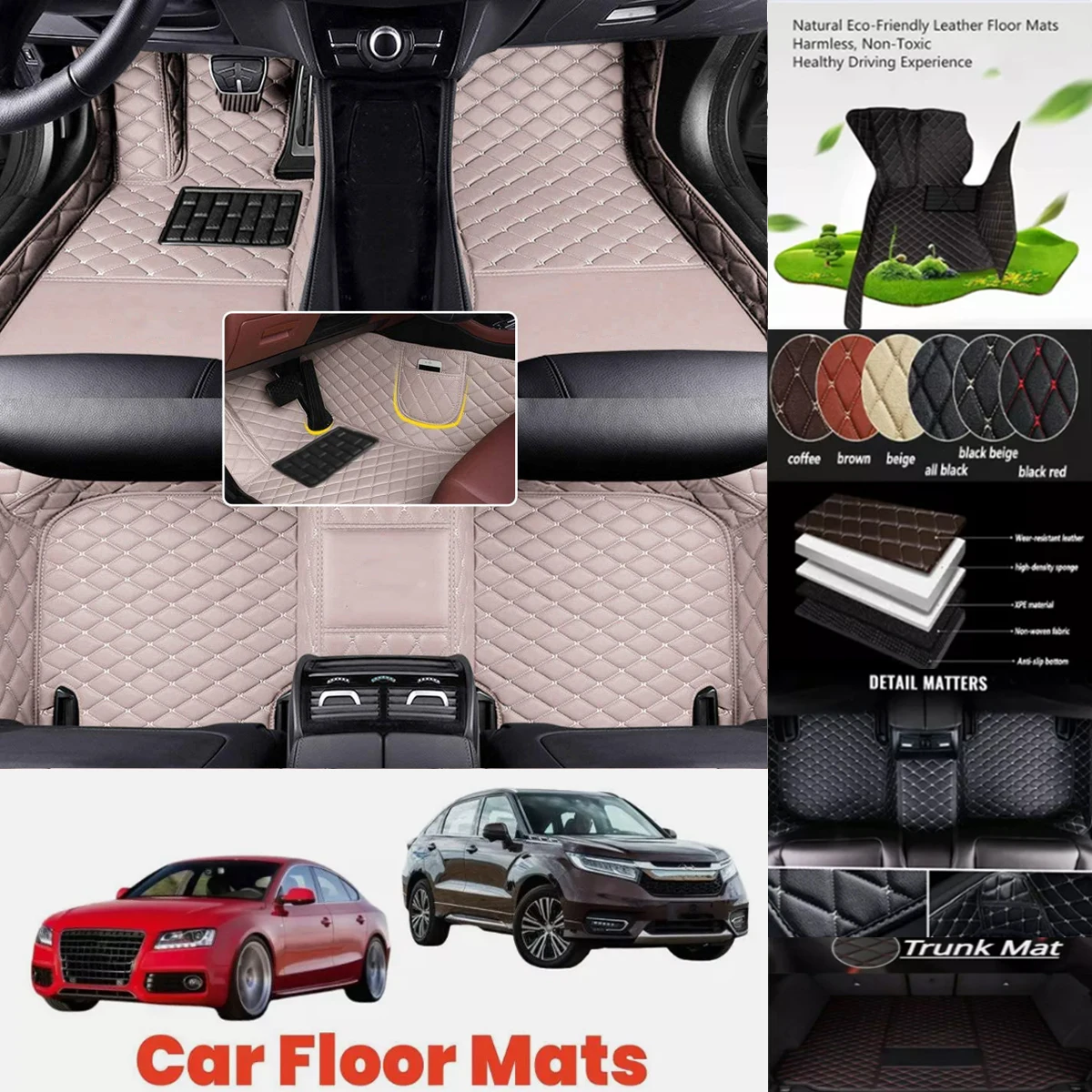 ثلاثية الأبعاد بو الجلود مقاوم للماء الحصير سيارة مخصصة لتويوتا 2024 جديد كامري الهجين السيارات السجاد Coche اكسسوارات بطانات