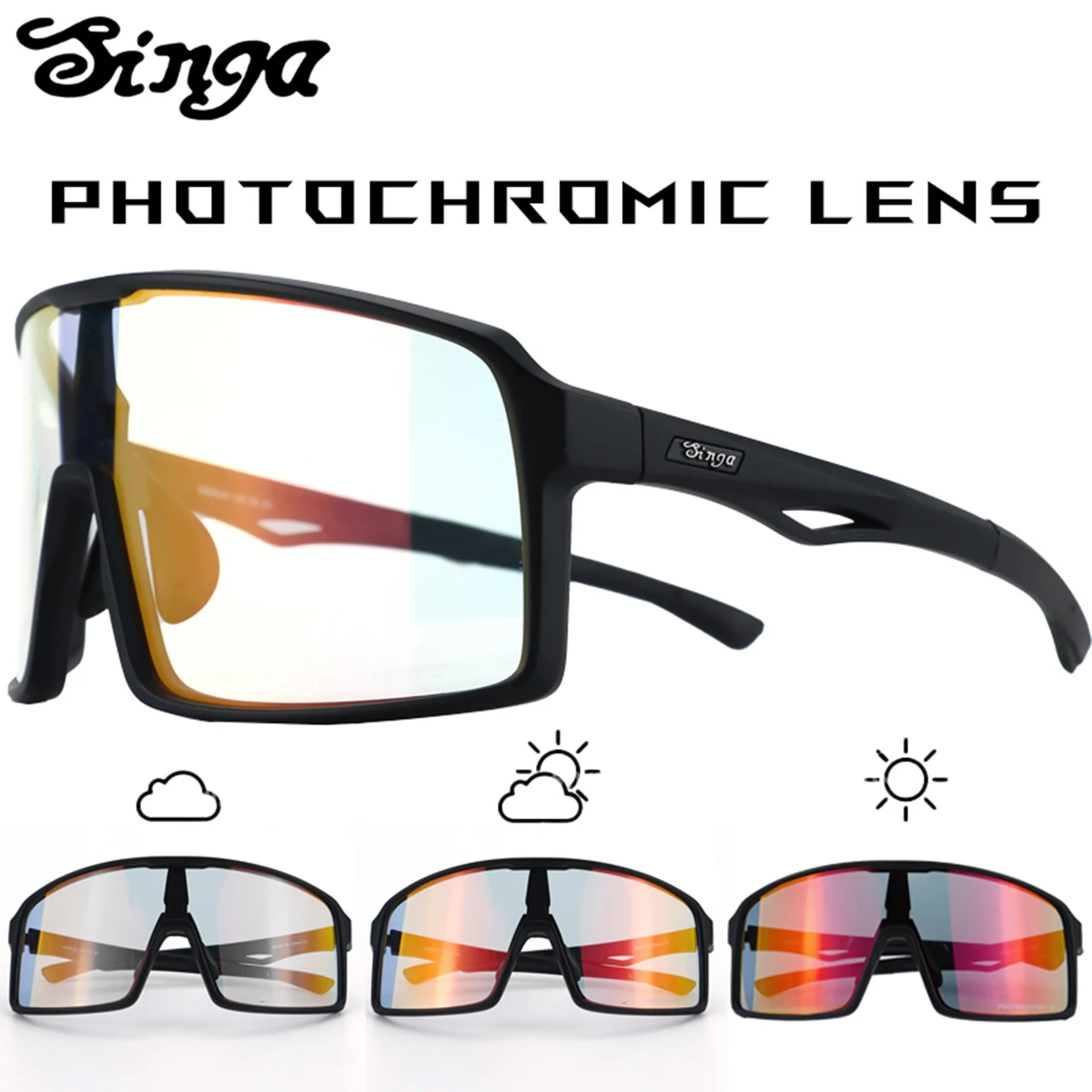 AliExpress Singa Photochromic Cycling Sunglasses Runnning Sunglasses Cycling Glasses Eyepieces Bicycle Eyewear Outdoor Golgges
