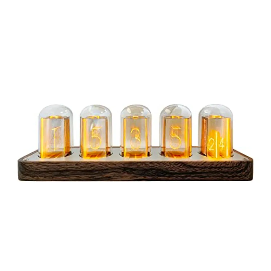 

Электронные часы Nixie Tube с имитацией светодиодного свечения, ретро-современный деревянный будильник с питанием от USB, украшение для дома, подарок