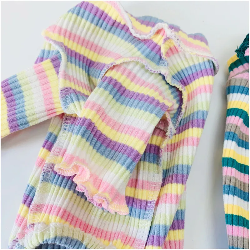 Rainbow Strips Dog Jumpsuit Pajamas Pet Clothes Cotton Dog Jumpsuit Onesie Pijamas For Small Dogs York Chiwawa Puppy Overalls XS