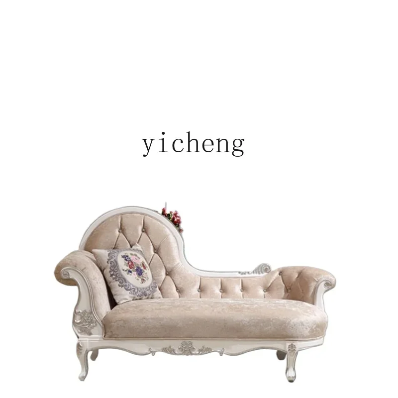 

neoclassical fabric concubine sofa American solid wood simple concubine couch post-modern