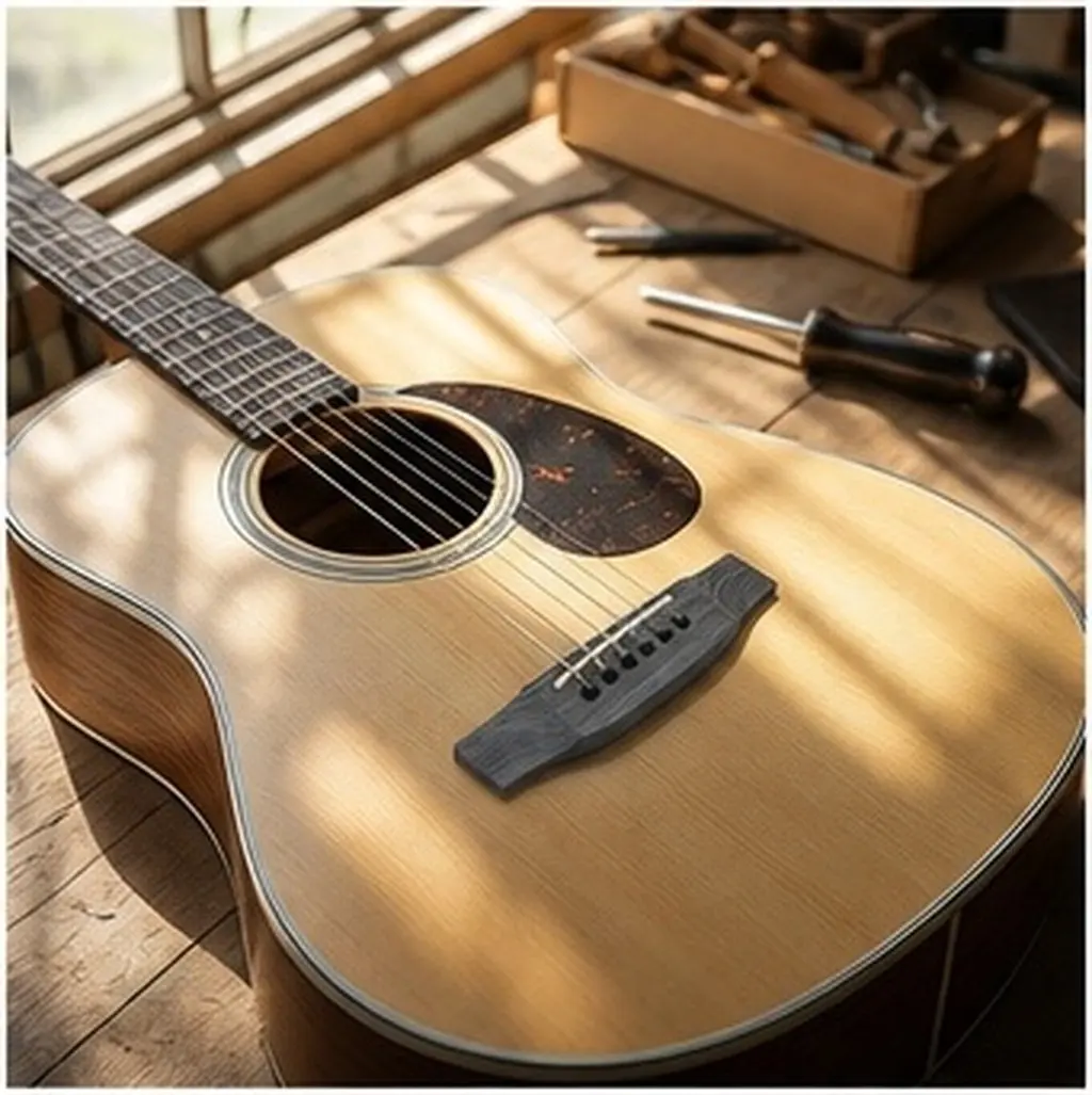 Premium Wooden Acoustic Guitar Bridge Replacement Smooth Bridge for Enhanced Tone Transmission and Improved Performance Easy