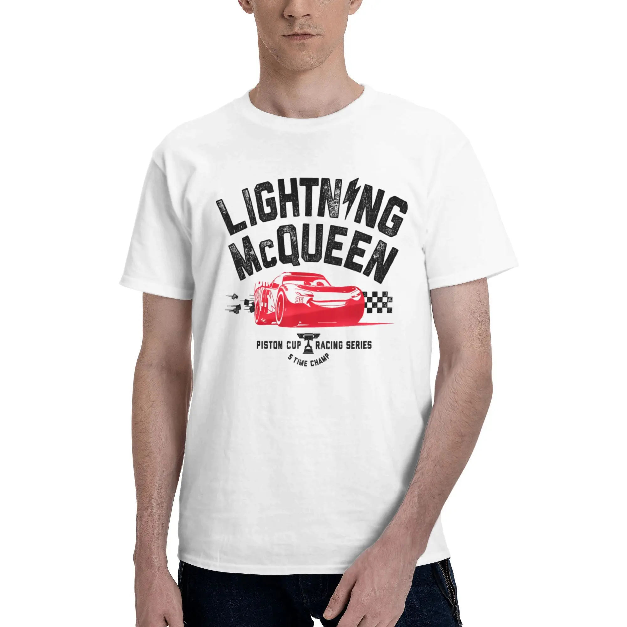 

Pixar Cars 3 Lightning McQueen Piston Cup Vintage Tee Shirt for Men Women Gift Idea T Shirts Cotton Clothes