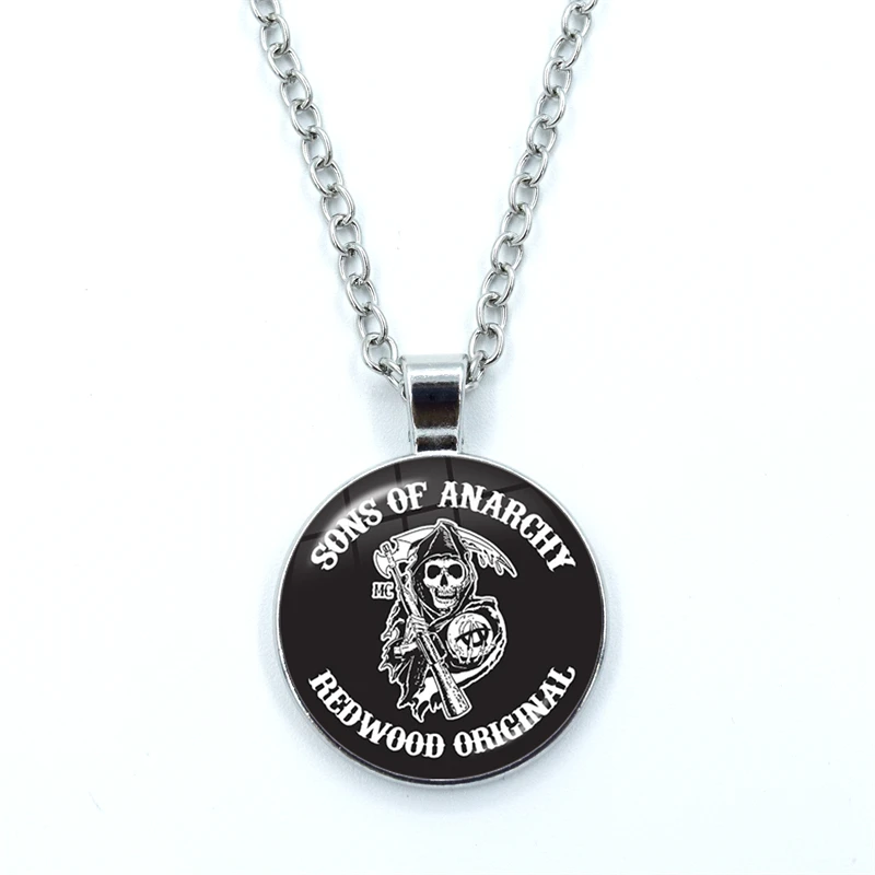 Sons Of Anarchy LOGO Necklace Freedom Symbol Pendant анархия Torque Rock Punk Choker Vest Cosplay For T Shirt Accessories Gift