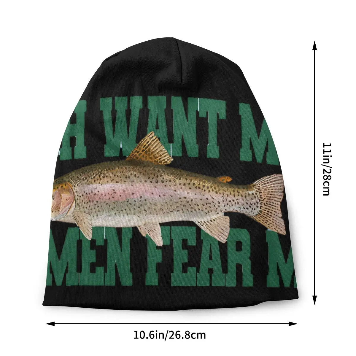 Fish Want Me Women Fear Me Meme Classic Men Women Thin Beanies Windproof Ski Cap Double Layer Fabric Bonnet Hat