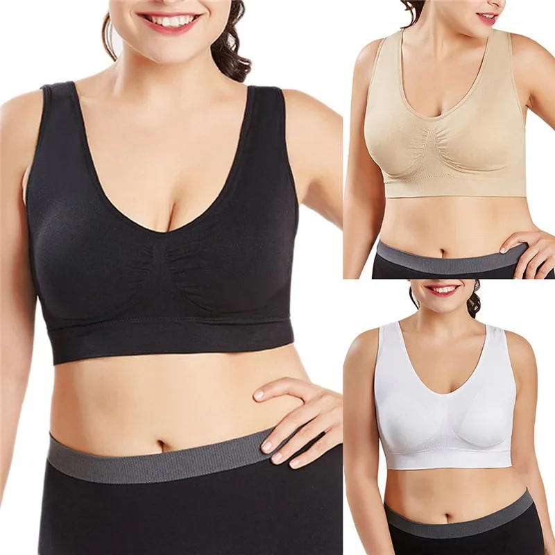 Large Women's Single-layer No Pad Sports Bra Yoga Running Fitness Top Breathable Seamless Workout Bralette image 2