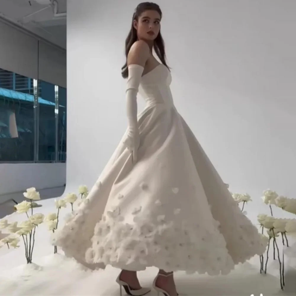 تخصيص ألف خط ثوب الزفاف الساحرة كشكش زهرة زين فستان الزفاف رائعة الحبيب فستان الزفاف Vestidos De Noiva