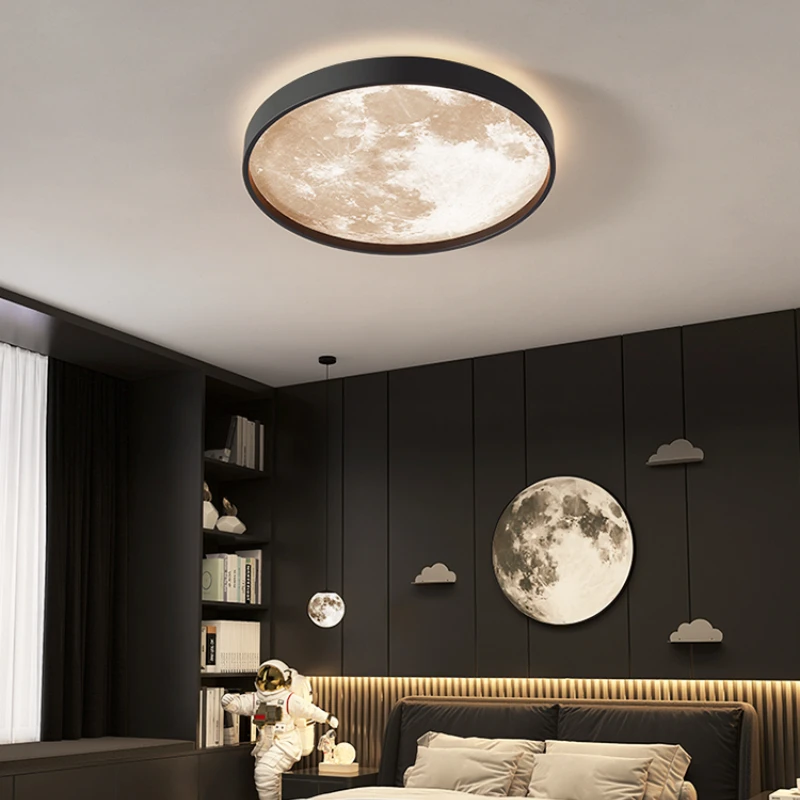 

Nordic Moon Led Ceiling Lamps Simple Circular Decoration Chandelier Light Bathroom Indoor Lighting Home