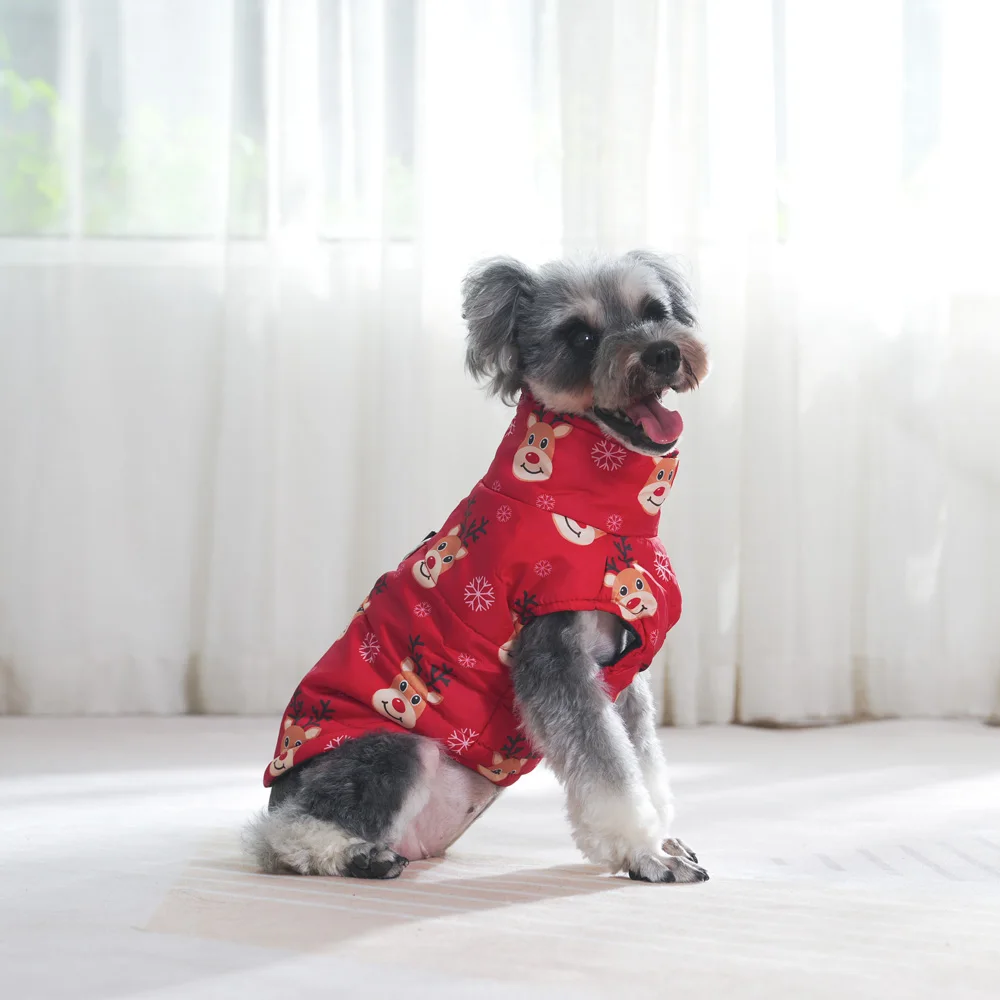 Autunno inverno Pet Dog Clothes for Small Medium Dogs Cat Waterproof addensare Fleece Puppy Print Jacket Coat Schnauzer Pet Clothing