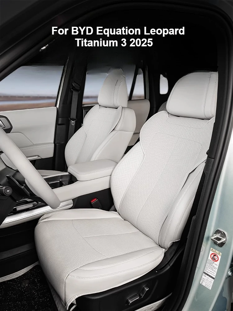 

Car Seat Cover Sets Breathable Leather Seat Cushion Protector For BYD Equation Leopard Titanium 3 2025 Interior Accessories
