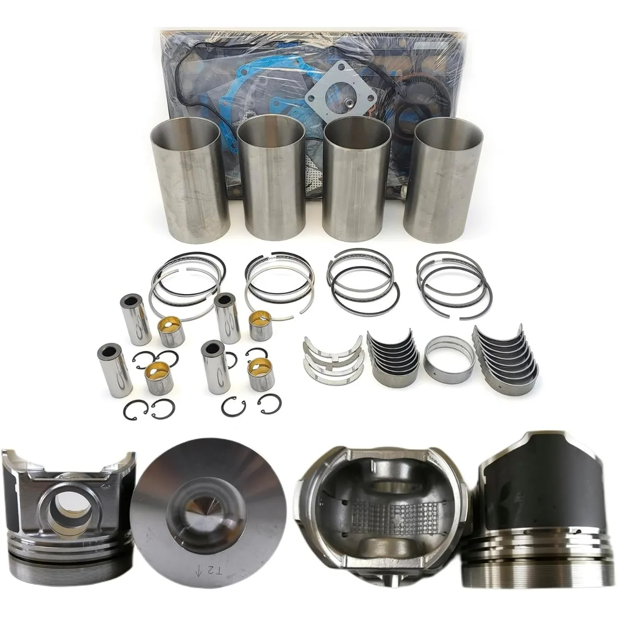 

V3300 Engine Overhaul Rebuild Kit (No valve set) 16 valves Piston height 87.5mm For Kubota V3300-DI M6800 M8200 M9000