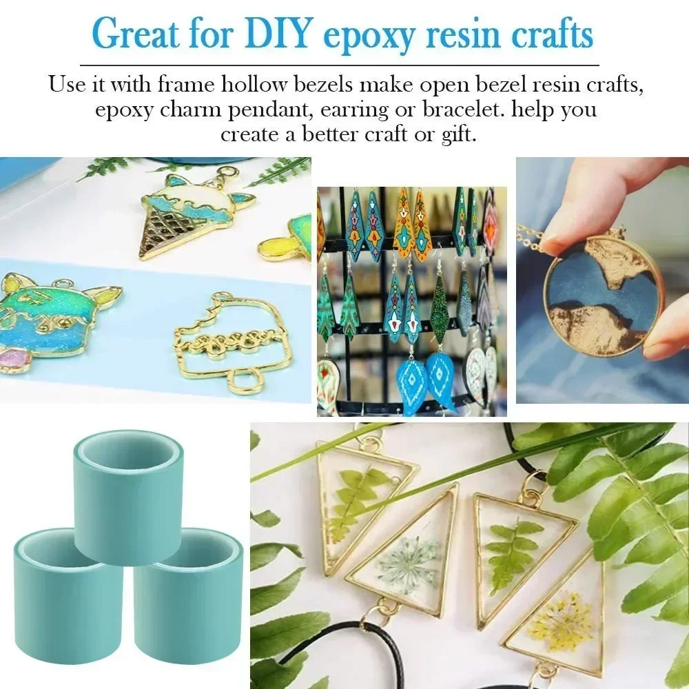 1/3 Rolls of Seamless Adhesive Seamless Epoxy Tape 5m DIY Process Tape UV High Viscosity Resin Paper Tool Baby Blue