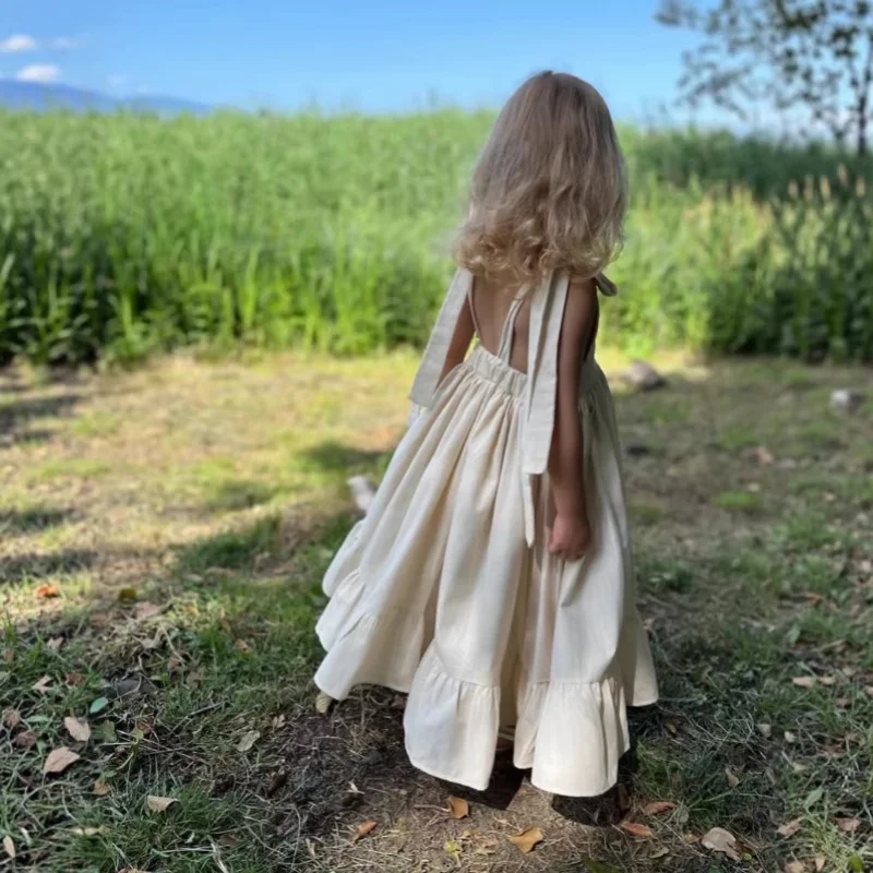 2026 ins Russian girls' spring-summer long strap dress Backless French style JKPrincess dress