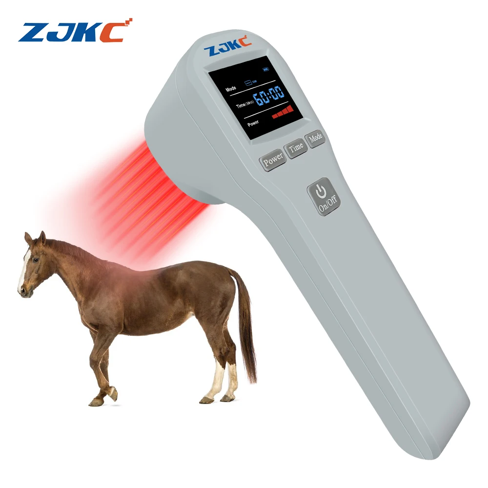 ZJKC Cold Laser Therapy Vet Device for Pets 4×08nm Red Light Therapy for Otitis Arthritis Pain Relief Home Use for Dog Cat Horse