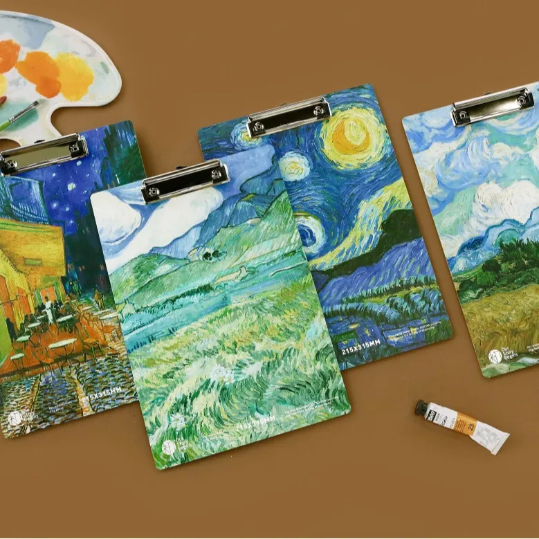 

High aesthetic A4 wooden plywood folder writing pad student exam paper storage board drawing board clip