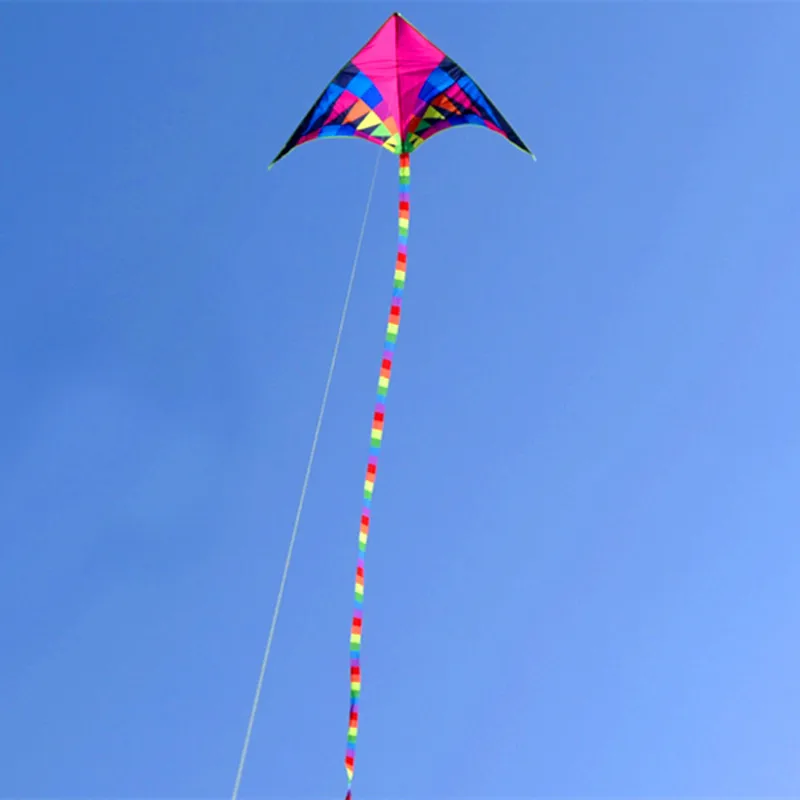 طائرات ورقية كبيرة بألوان قوس قزح من دلتا ألعاب طائرة من النايلون مع طائرات ورقية بمقبض للبالغين طائرة ورقية احترافية طائرات ورقية من أنبوبيرو
