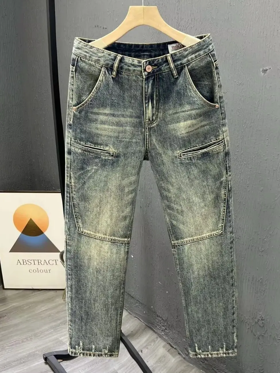 

Американские мужские джинсы прямого кроя для повседневной носки, весна-осень, новые, из прочной джинсовой ткани, удобные, комфортные.