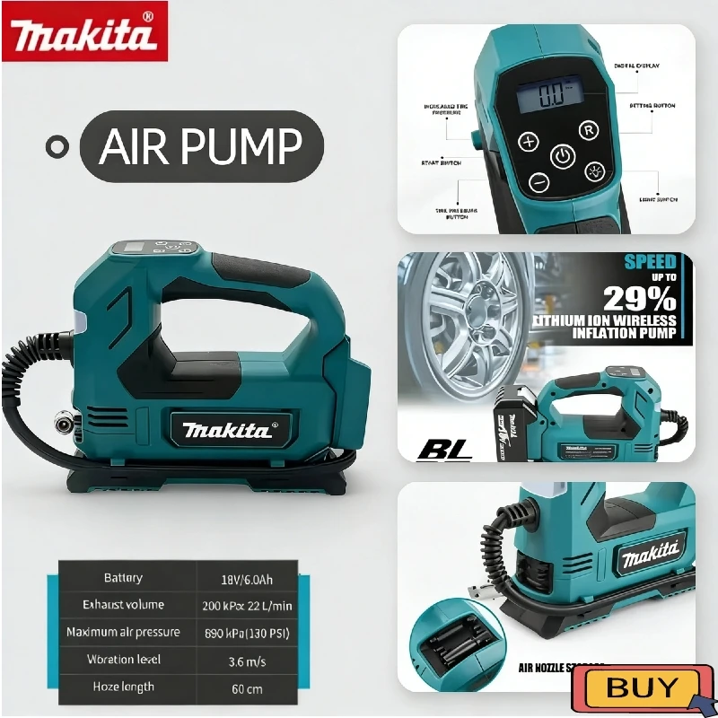 makita-brushless-air-pump-cordless-air-inflator-18v-portable-tyre-pump-with-digital-display-for-cars-18v-motorcycles-tool