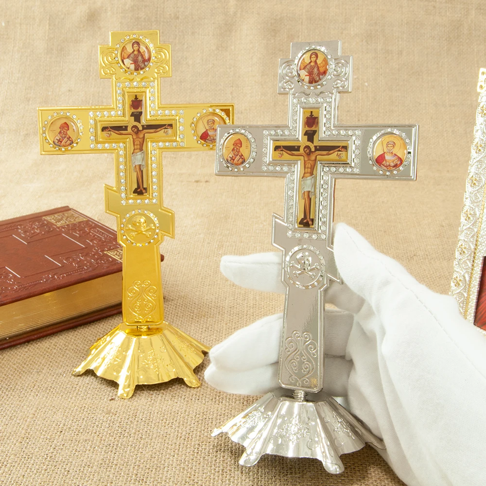 Orthodox Cross Zinc Alloy Jesus Cross Crucifix Russian Orthodox Wall Cross Churches Weddings Funerals 7.3In*3.9In Orthodox Jesus