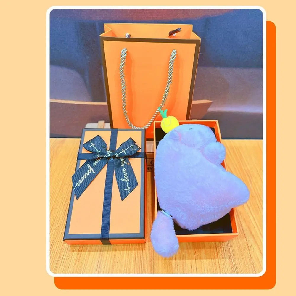 Kawaii kwispelende staart Capibara veelkleurige schattige sleutelhanger accessoires tas decoratie pluizig dier verjaardagscadeau