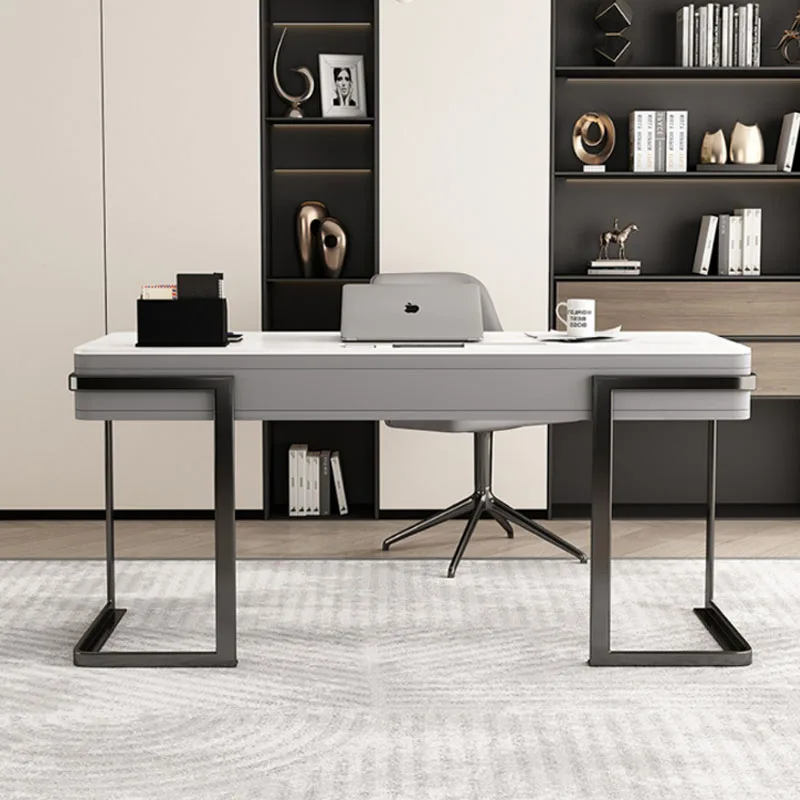 Modern Rock Top Office Furniture Unique Design Computer Desk Rectangular Wooden Executive Table