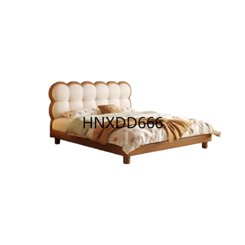 

Wood Girls Leather Bed Backrest Queen Designer Princesse Storage Double Beds Bedroom Space Saving Camas De Dormitorio Furniture