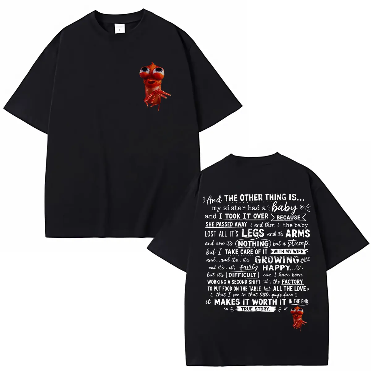 Funny Shrimp True Story Meme Graphic T Shirt Men Women Humor Joke Fashion T-shirts Oversized Cotton Casual T Shirts Streetwear