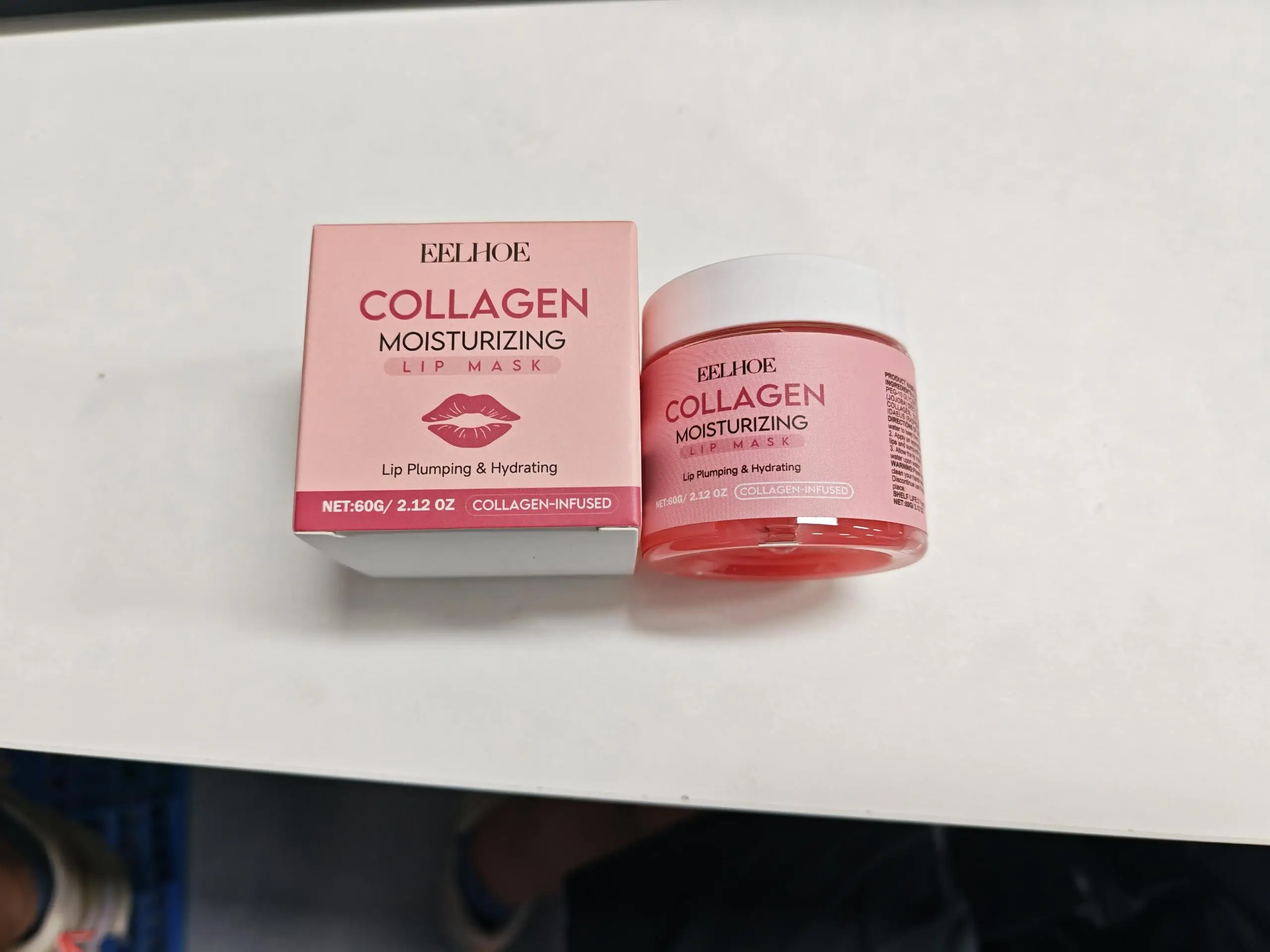 قناع الشفاه EELHOE بالكولاجين، مرطب الشفاه للترطيب، العناية المغذية للشفاه المتشققة والجافة