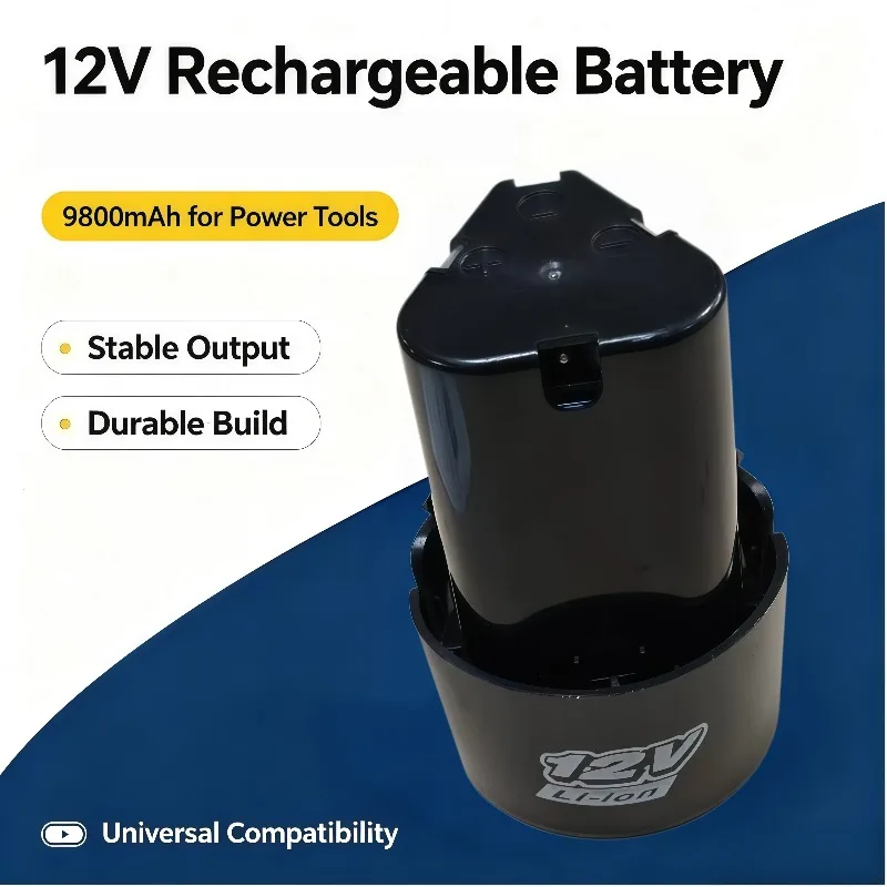 12V 9800mAh High Capacity Rechargeable Lithium‑ion Battery Fit for Electric Drill Screwdriver Mini Angle Grinder