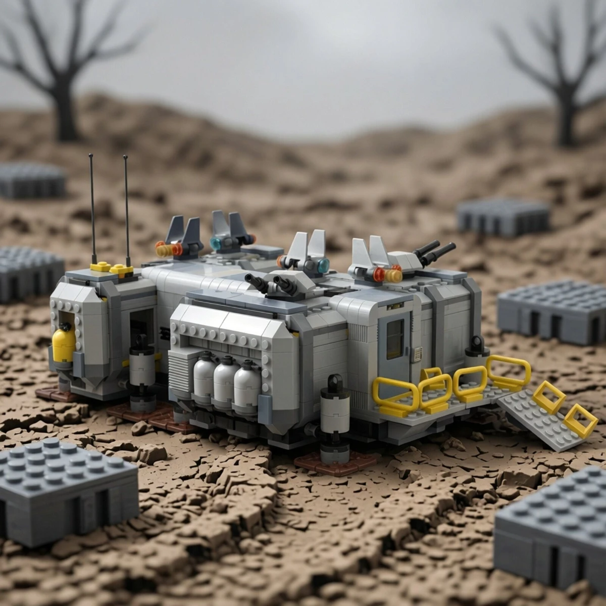 MOC Creative Military Architecture Series War Command Center Modular Scene Building Blocks Model DIY Adult Collection Toys Gift