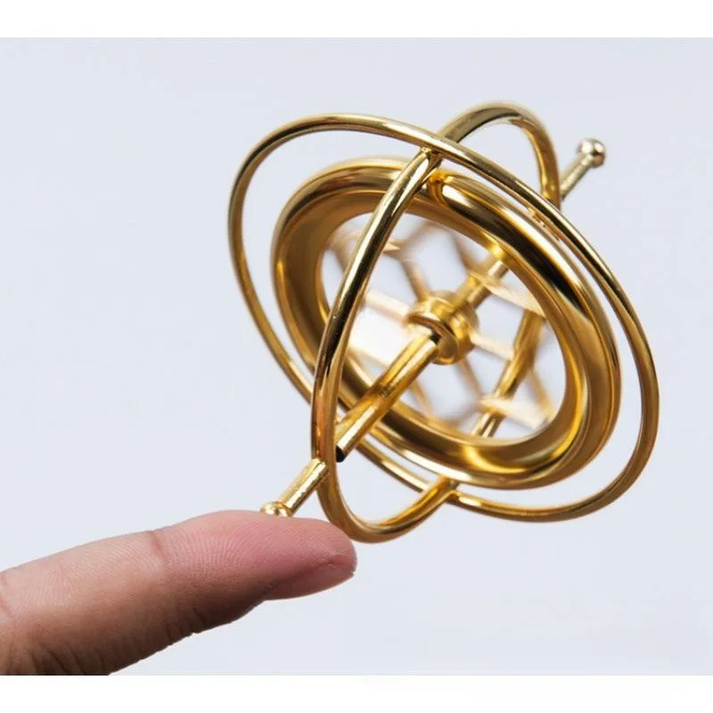 1pcs Metal Machinery Gyroscope Anti-gravity Gyro Copper Spinner Fingertip Finger Gyro Spiral Desktop Anti Stress Education Toy